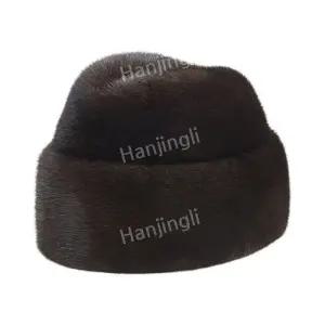 중장년 밍크모자 남성용 노인 따뜻한 실크 지주 햇 겨울 모자 털 아버지 면 통밍크