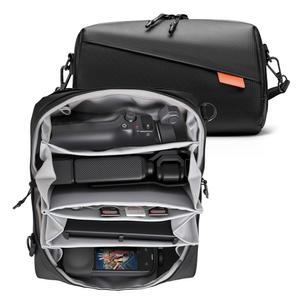 휴대용 가방 파우치 여행용 대형 소프트 케이스 Insta 360 Go 울트라 X5 X4 정리함 다층 보관함 DJI Osmo 모바일7P 포켓 3, 고프로 히어로 13 12 11 액세서리, 어깨끈 포함