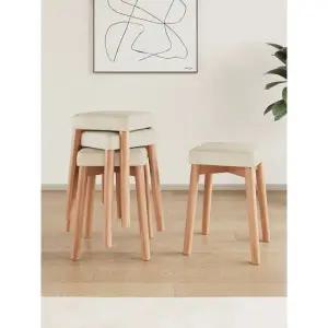 모던 우드 높은 간이 촬영 등받이없는 식탁의자 스툴 카페 현관 내추럴 라이트커피 A