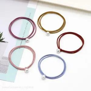 진주 방울 세줄 머리끈 (1P 단위 판매)