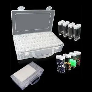 고품질 네일파츠보관함 투명 64p 네일파츠케이스 파츠 (WFKAN9N)