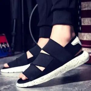 남성 여성 편한 아웃솔 와이드 밴딩스트랩 커플 샌들 WE7044E