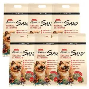 고양이 두부 모래 얼그레이 2.8kg 6P 슬림 입자 응고 고양이변기모래