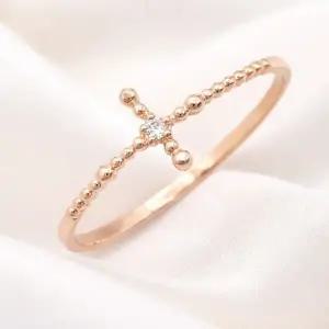 14k 미니 버블 십자가 반지