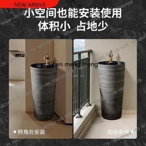 라포식 세면대 레트로 스타일 받침대 일체형 바닥 설치형 욕실 싱크대 GN465TB