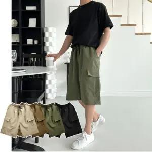 밴딩팬츠 카고반바지 카고 남자운동바지 와이드반바지 남자편한바지 헬스바지