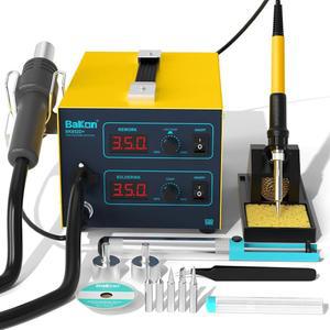 852d 이상 히트 건 및 납땜 인두 2-in-1 키트, Smd 열풍 재작업 스테이션, 다기능 전자 LED 디지털 디스플레이, 노브 유형 조절 가능 온도