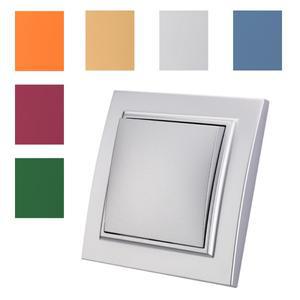 은빛 켜기끄기 AC 난연성 EU 표준 벽 로커 스위치 클래식 버튼 전등 1 갱 단방향 스프레이 플라스틱 패널