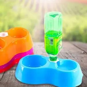 물급수기 전용 강아지 일체형 사료 애완 2구 애견식기 (WFKB8IZ)