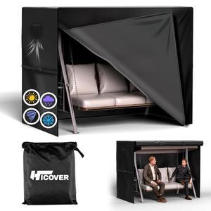 히코버 야외 그네 커버 3인승 600D 해먹 방수 헤비 듀티 가든 글라이더 의자 파티오 가구 캐노피 전천후 보호 77Lx53Wx67H 인치