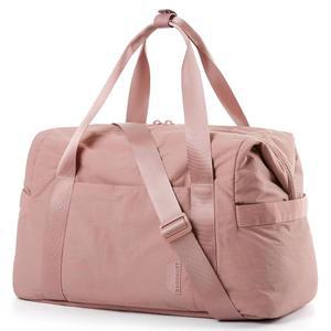 여성용 가방 스마트 짐 가방, 위켄더 오버나이트 트롤리 슬리브가 있는 여행용 더플 개인 용품 여행 토트백 운동 댄스 가방(다크 핑크 라지)