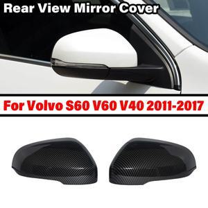 볼보 호환 S60 V60 V40 2011- 자동차 사이드 백미러 커버 31402628 블랙카본 교체용 액세서리