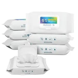 맑음 살균 소독티슈 72매 x 6개 에탄올 70%