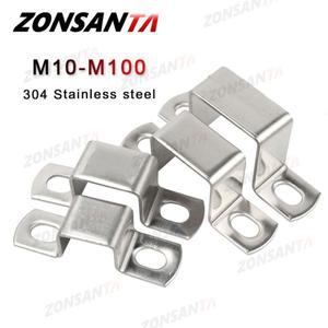 두꺼운 사각형 M 자형 U 304 스테인레스 스틸 말등 튜브 안장 클립 버클 목구멍 후프 옴 카드