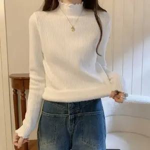 포인트 카라니트 롱니트 골지패턴 여성겨울니트 니트후드집업 스웨터 융기모