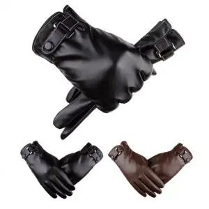 [하프클럽/]남성용 겨울 터치 가죽장갑 방한용 따뜻한 터치스크린