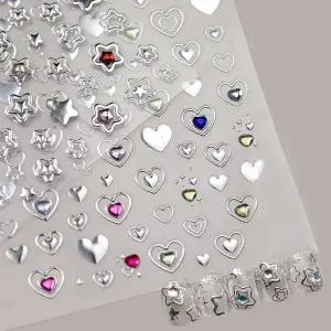 실버네일스티커 메탈 별빛네일 메탈스타스티커 리 (WFKANJW)