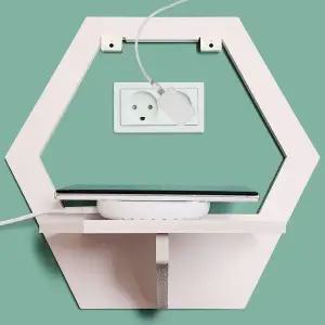 [하프클럽/]콘센트 활용 조립 선반 육각형 미니선반 벽선반 벽걸