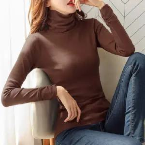 겨울 기모 목티 폴라 티셔츠 무지 기본이너 레이어드 목폴라 터틀넥 폴라티 여성폴