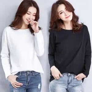 루즈핏 라운드 브이넥 티숙 URD258 티숙 여성 면티 사이즈 여성 S 긴팔 브이넥 라운드넥 XL 겨울 티숙 여자