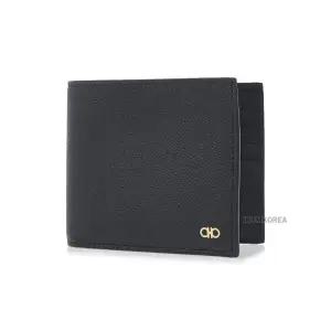 [페라가모] SS25 남성 간치니 반지갑 66 1457 NERO 0775650