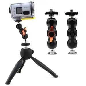 [하프클럽/]더블 나사 볼헤드 마운트 거치대 액션캠 카메라 LED 라이트 조명