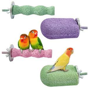 4PCS 새 부리 갈기 돌 앵무새 케이지 농어 스탠드 플랫폼 발 발톱 버디 잉꼬 코카티엘 콘어를 위한 트리머