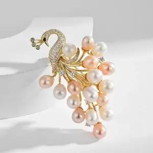 [하프클럽/]액세서리 AAA지르코니아 의류 공작새 담수 코사지 진주