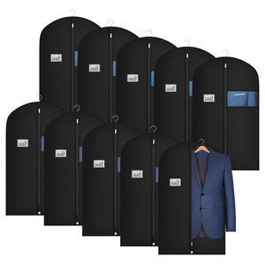 유니비비 10팩 정장 가방 남성 보관용 의류 가방, 투명 창문이 있는 옷장 40인치 재킷, 치마, 셔츠, 코트용 신분증 홀더