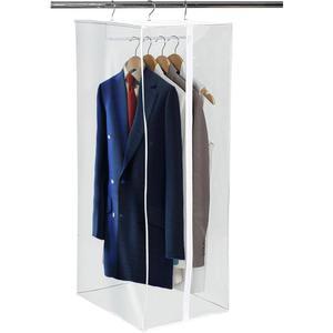 의류 가방 - 투명 걸이 옷장 정리함 내구성이 뛰어난 지퍼 커버는 먼지와 촉촉한 상단 금속 프레임으로부터 드레스, 정장, 재킷을 보호하여 모든 물건을 하게 유지합니다 42인치 x 20인치 15인치