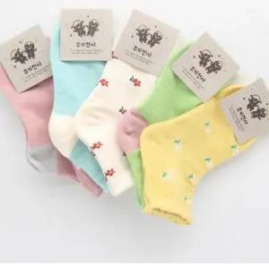 ( )9-10세 양말선물 발목주름 아동양말세트 5켤레 국산양말 학생양말 중목양말 데일리양말 여아 초등학생