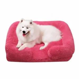 ( )애견 포근 사각 방석 핫핑크L 쿠션 하우스 강아지