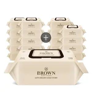 브라운 러브빌리프 골드 아이보리 70매 캡형 20팩 아기물티슈