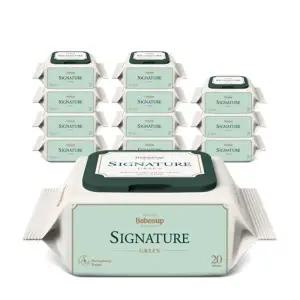 베베숲 시그니처 그린 20매 휴대용 캡형 12팩 아기물티슈
