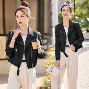 블랙팬서 여성 헤닝 가죽 코트 양 가을 겨울 정장 숏 무스탕 자켓 블랙 OPH4