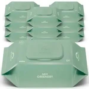 앙블랑 네오 그리너리 100매 캡형 10팩 대용량 아기물티슈