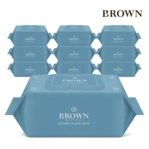 브라운 네이처 클래식 블루 70매 캡형 10팩 아기물티슈