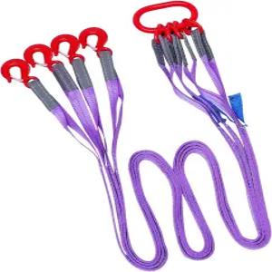 키보못 10피트(3m) 폴리에스터 팅 슬링(G80 후크 및 링 포함) - 4톤 용량 6 1 안전 계수 열처리 도장