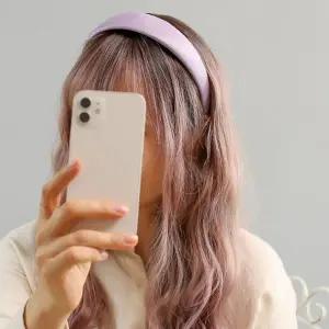 새틴머리띠 새틴 펄 볼륨 헤어밴드 연보라 머리띠 새틴헤어밴드