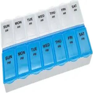 아마존 베이직 케어(7일) 오전/오후 알약 정리함 비타민 케이스 의약품 상자 대형 수납공간 하루 2회