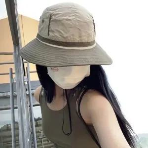 여성 배색 컬러 아웃도어 외출 등산 사파리 모자