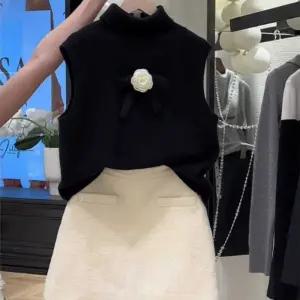 수트 투피스 니트 의류 슈트 상하 여름 코사지 쇼츠