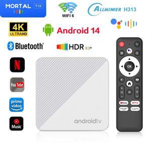 안드로이드 14 TV 박스 Mortal T1X 사운드 컨트롤 스마트 호환 시네마 WIFI6 1000M LAN Bluetooth 8K 4K 비