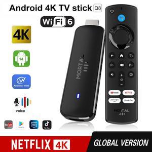 Android14 TV 스틱 Mortal Q8 글로벌 버전 Allwinner H313 칩 Wifi6 음성 리모컨 8K 4K@60fps YouTube 스트
