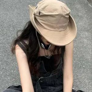 메쉬 여름 끈달린 사파리 똑딱이 모자 등산 낚시 2색