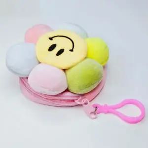 스마일 꽃 미니 동전 카드 지갑 키홀더 가방 장식