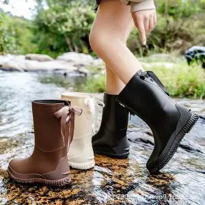 장마 장화 모던 베이직 미들 레인부츠