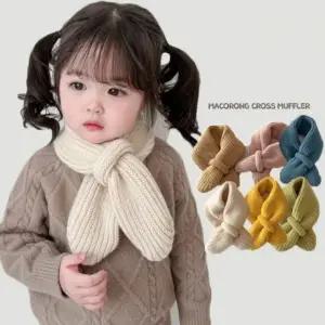 아동 마카롱 크로스 네키 니트 머플러 목도리 키즈 유아 여아 남아 스카프 겨울 방한 어린이집 선물