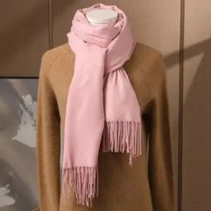 심플한 겨울 아이템 두꺼운 니트 무지 양면 목도리