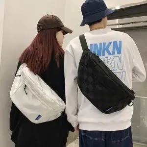 커플 스트릿 체크 주머니백 바디백 크로스백 자 WFIQ7BK